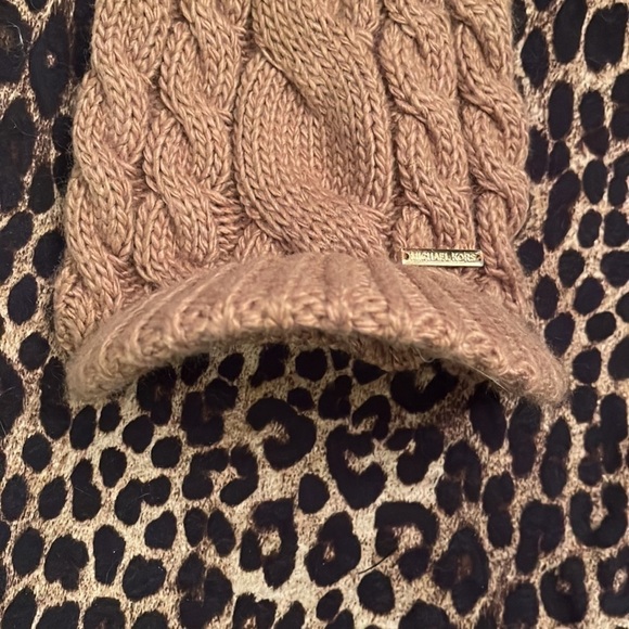 Brand New Michael Kors Cable Knit Winter Beanie Hat w/ Rib Brim Bill Camel main image 8